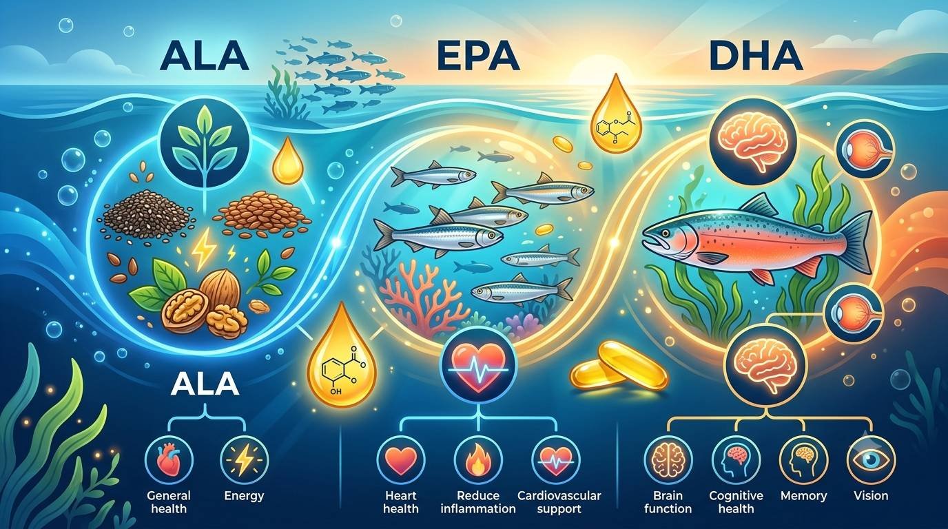 Omega-3 Supplements Explained: Understanding EPA, DHA, ALA, and Their Health Benefits
